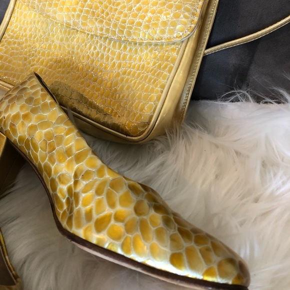 24 VINTAGE HEELS AND PURSE - crocodile style leather retro - Picture 7 of 17